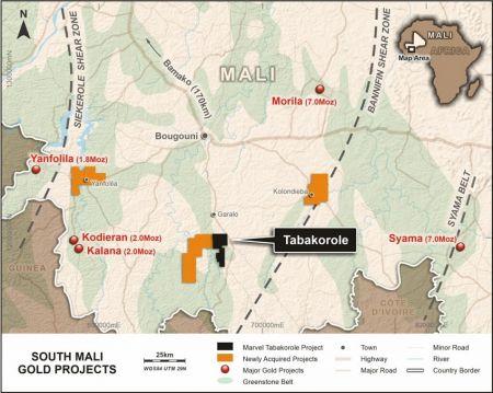 Mali : les ressources du projet aurifère Tabakorole atteignent environ 25 millions de tonnes